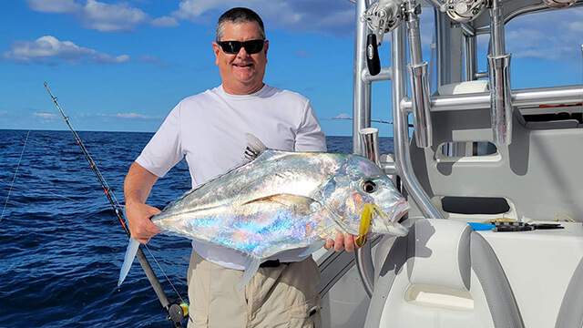 Pompano on the Natural Barefoot Squid Jig
