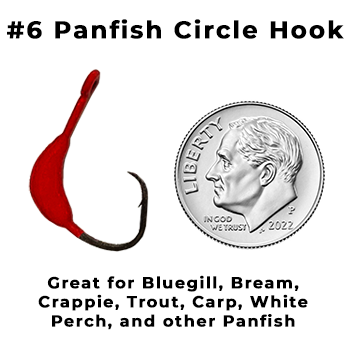 #6 Circle Hooks for Bluegill and other Panfish